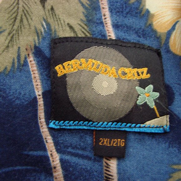 Hawaiian Shirt Floral Hot Rod Cars Palm Trees Short Sleeve Button Size 2 XL XXL - Picture 3 of 12